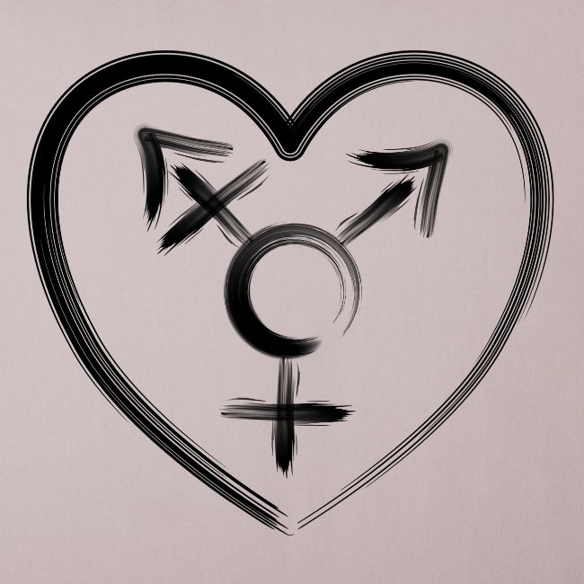 Herzemblem Transgender schwarz