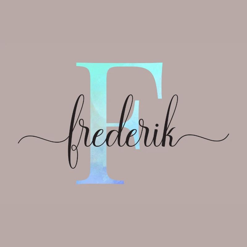 E| Monogramme | Nom | Frédéric | Aquarelle