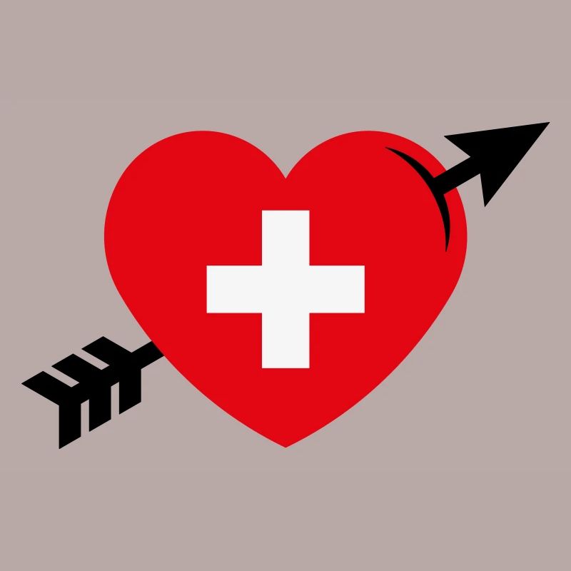 Herz Mit Schweizerkreuz Und Pfeil (Schweiz / 3C)