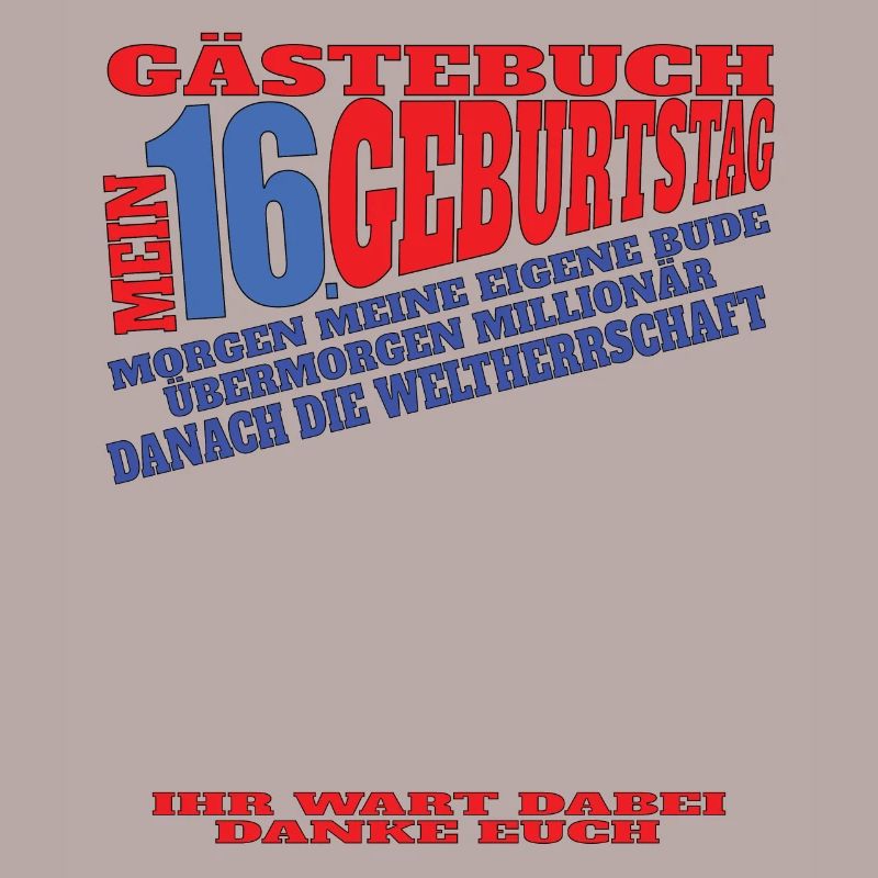 16. Geburtstag Mädchen & Junge Gästebuch