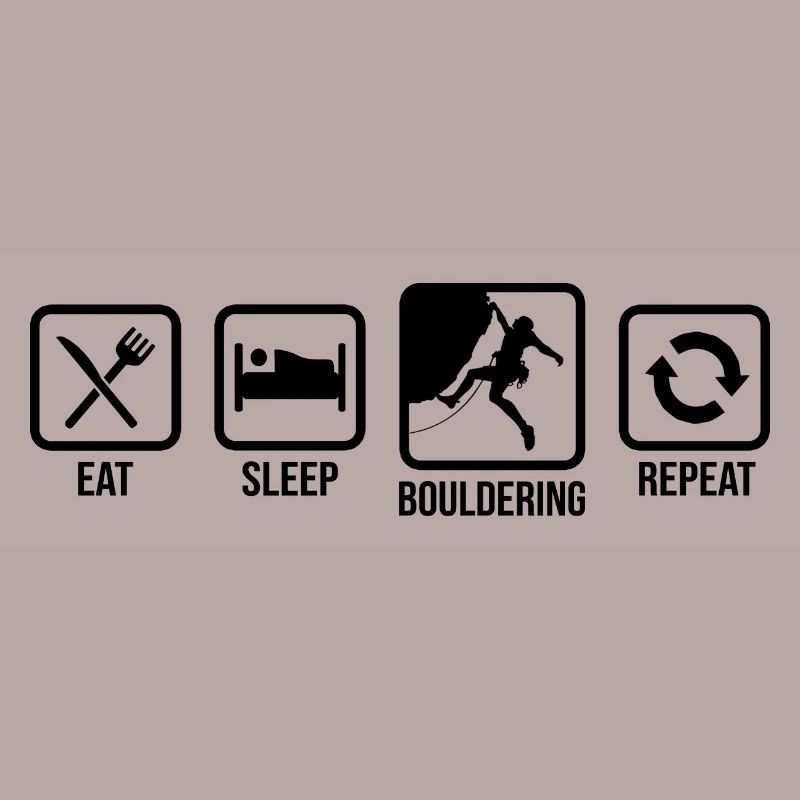 Eat Sleep Bouldering Repeat Rock Boulder Climbing