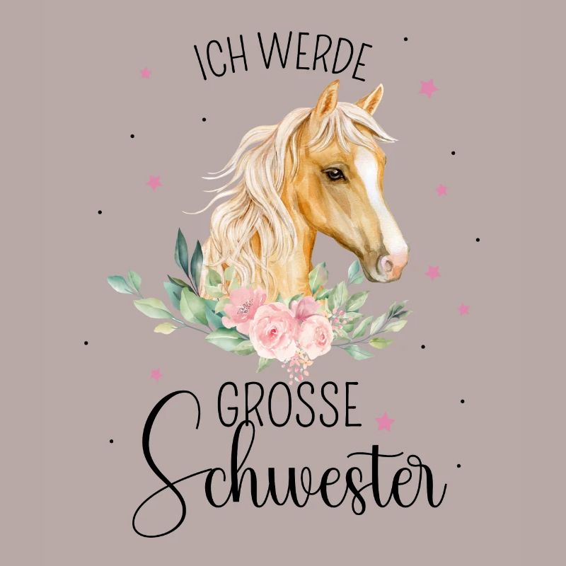 Ich werde große Schwester 2025 Pferde Mädchen Süß