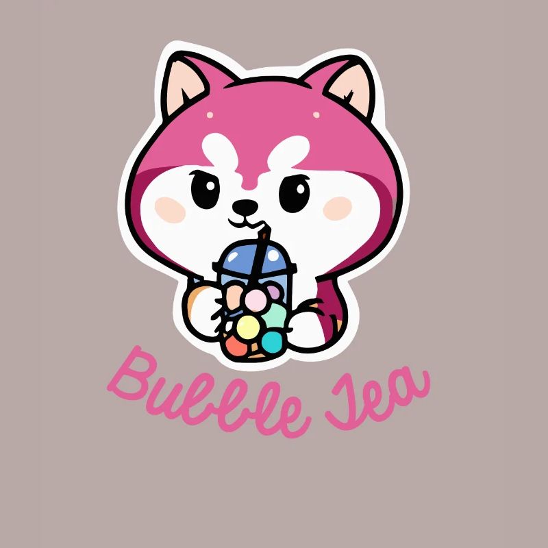 Husky Bubble Tea Dog Gift Retro
