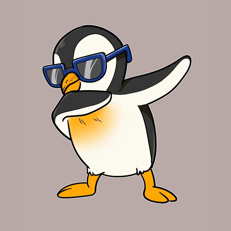 Pingouin cool dab pôle sud dance float step