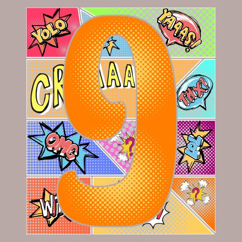 9 ans 9 ans 9 anniversaire 9e anniversaire Comic Style
