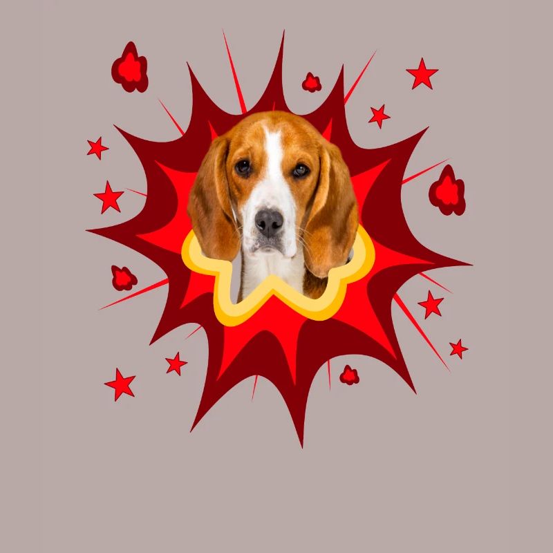 Conception de chien comique - Pow - Beagle