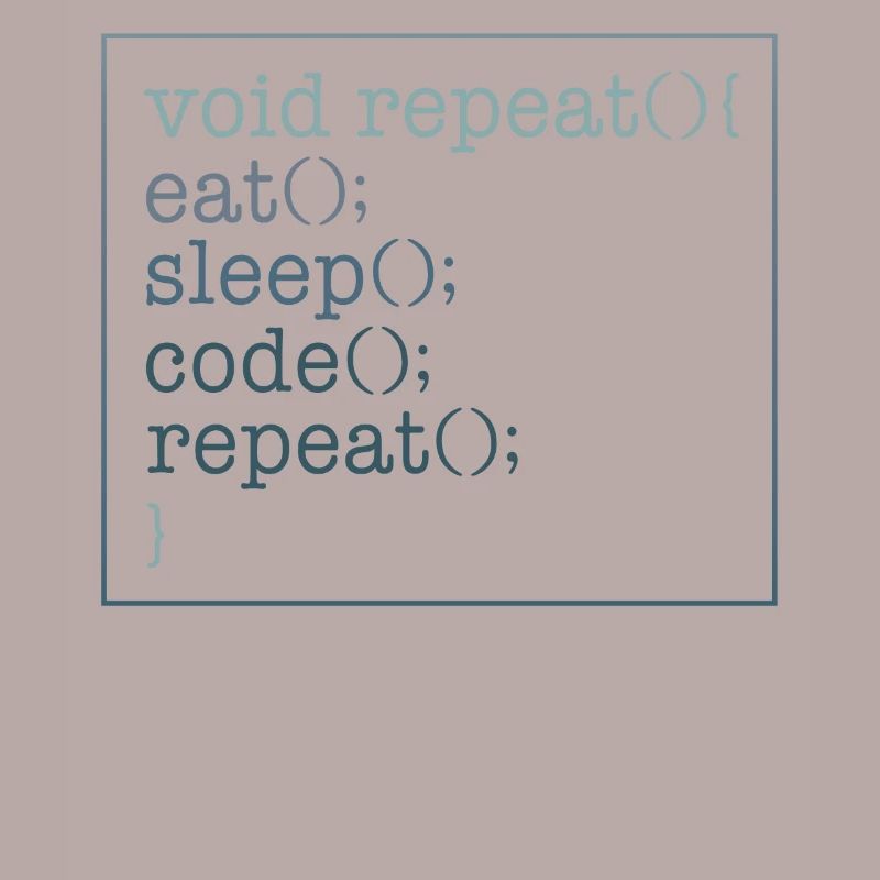 Programmierer-Shirt, Void Repeat Eat Sleep Code
