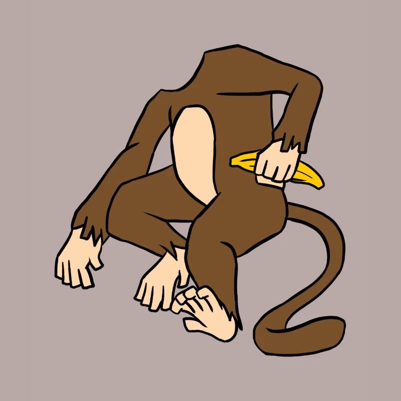 Corps de singe tenant une banane drôle de singe primate