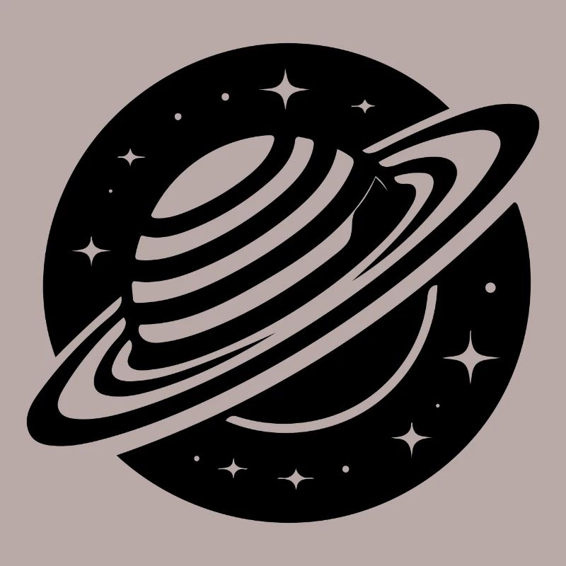 Planète spatiale Saturne avec système d’anneaux et étoiles