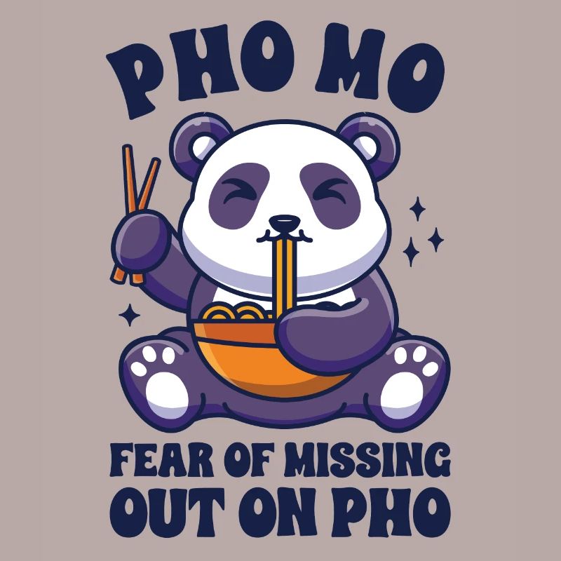 Drôle Pho Panda mignon mangeant Pho