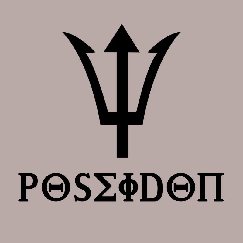 Poseidon Design mit Dreizack Geschenkidee schwarz
