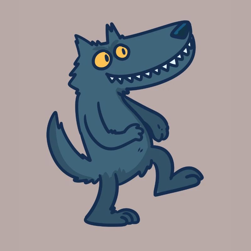 Wolf Cartoon Comic Pack Prey Idée Cadeau Sauvage