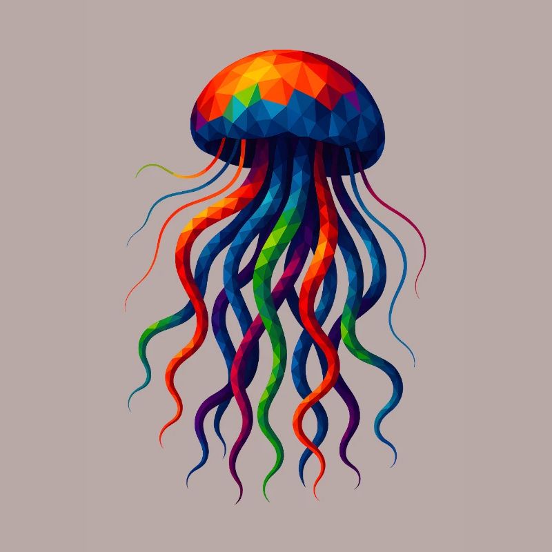 WPAP Style Polygon Animals - Jellyfish