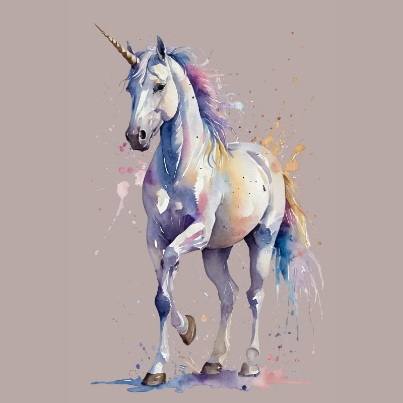 Ätherisches Einhorn - Aquarell