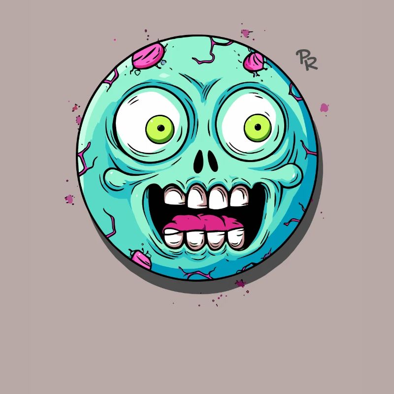 Augen weit offen: Schock, ein Zombie