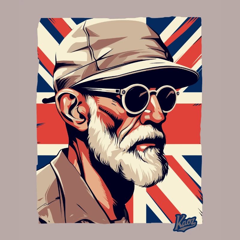 British Old Guy and British Flag