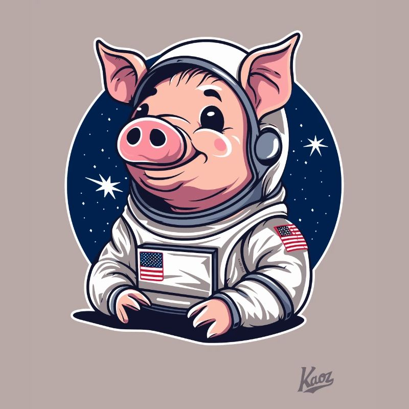 Conception de cochon drôle mignon de l’espace