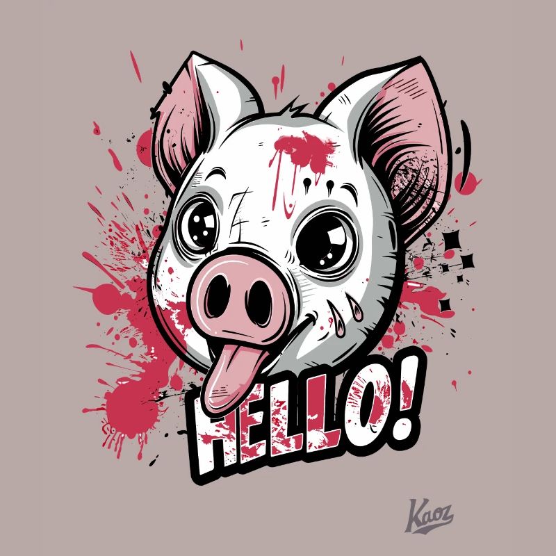 Cochon graffiti mignon, drôle, cool