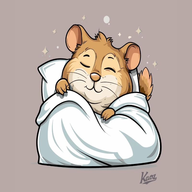 Small, cute, sleeping hamster