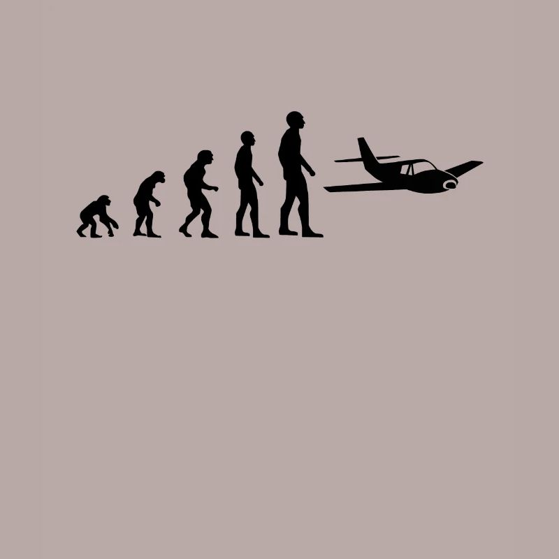 Evolution flugzeug mann humor ulm geschenkidee