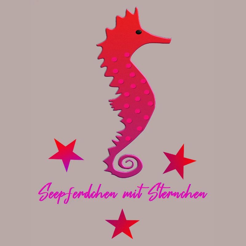 rotes Seepferdchen mit Sternchen pink
