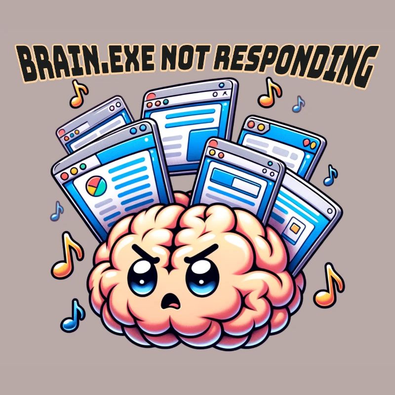 Brain.EXE Doesn't React – Nerd Saying Shirt