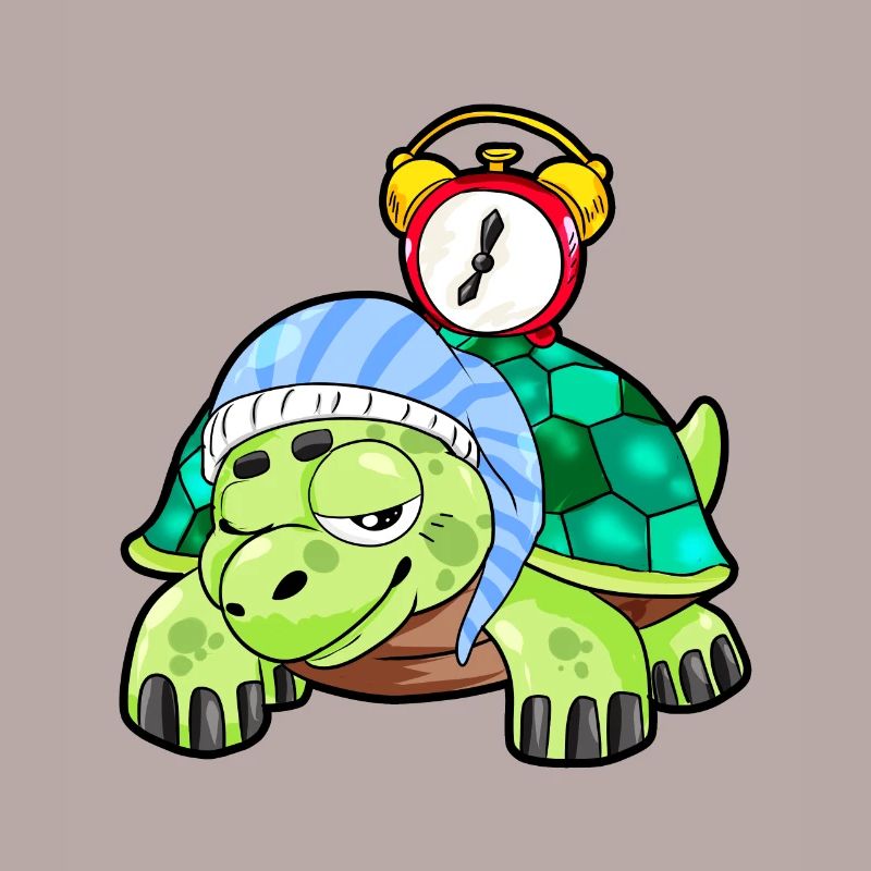 sleeping turtle late riser alarm clock gift