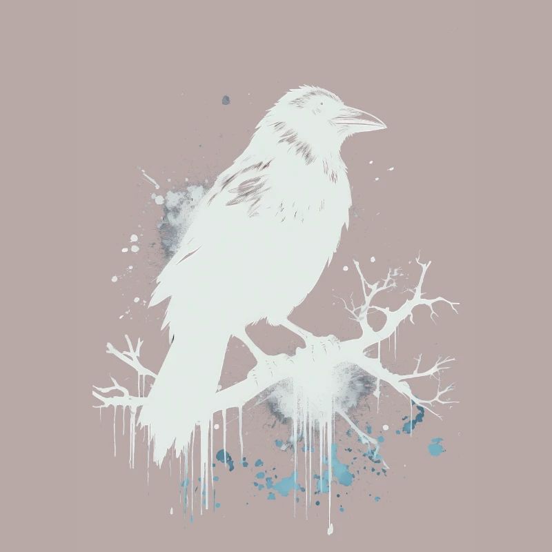 White Raven, Crow as Ink Sketch