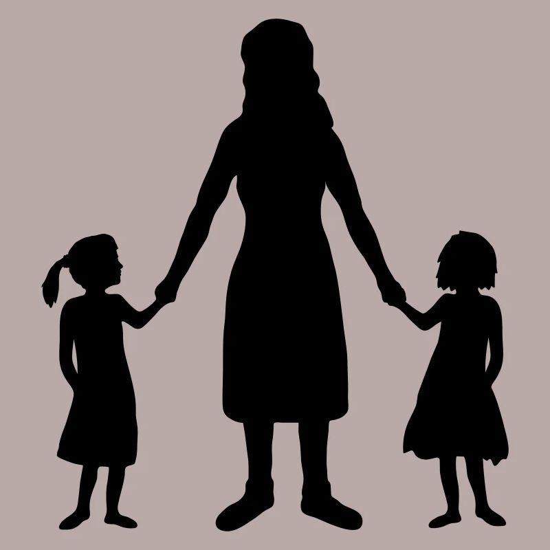 Silhouette 2 Töchter Mutter