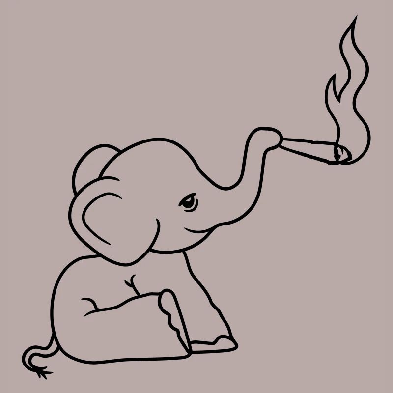 brawn elephant kiffen joint stoned weed cannabi