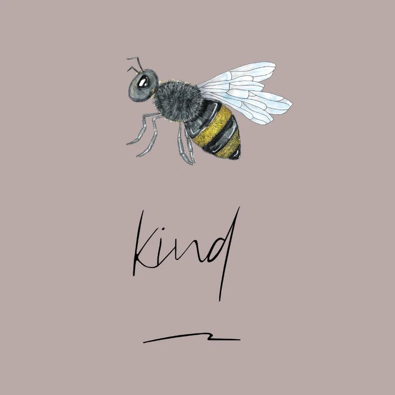 Impression d'abeilles dessinées à la main "Bee Kind"