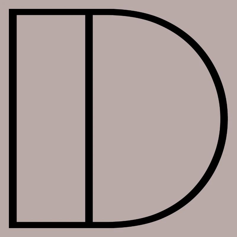 Buchstabe "D" Modern Schwarz