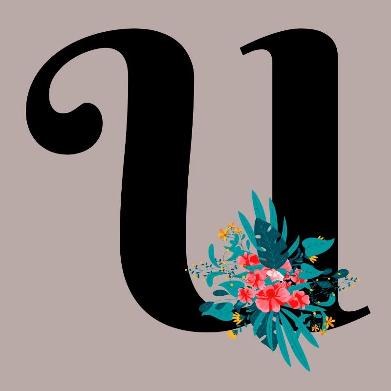 Buchstabe U geblümt