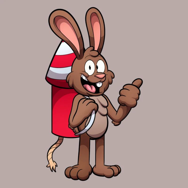 Rabbit With Firework Jetpack