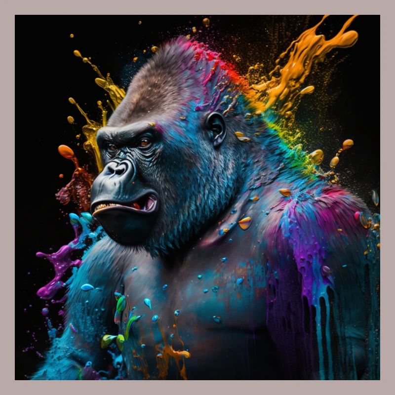 Farbiger Gorilla, einzigartiges Design