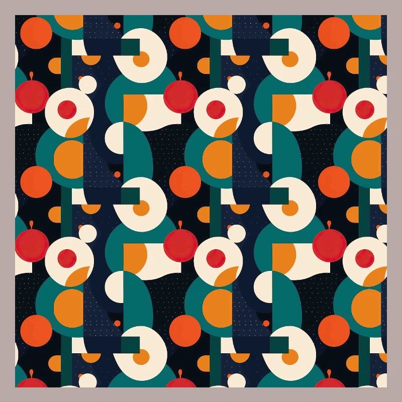 Abstract Seamless Pattern Shapes Lines Modern Art