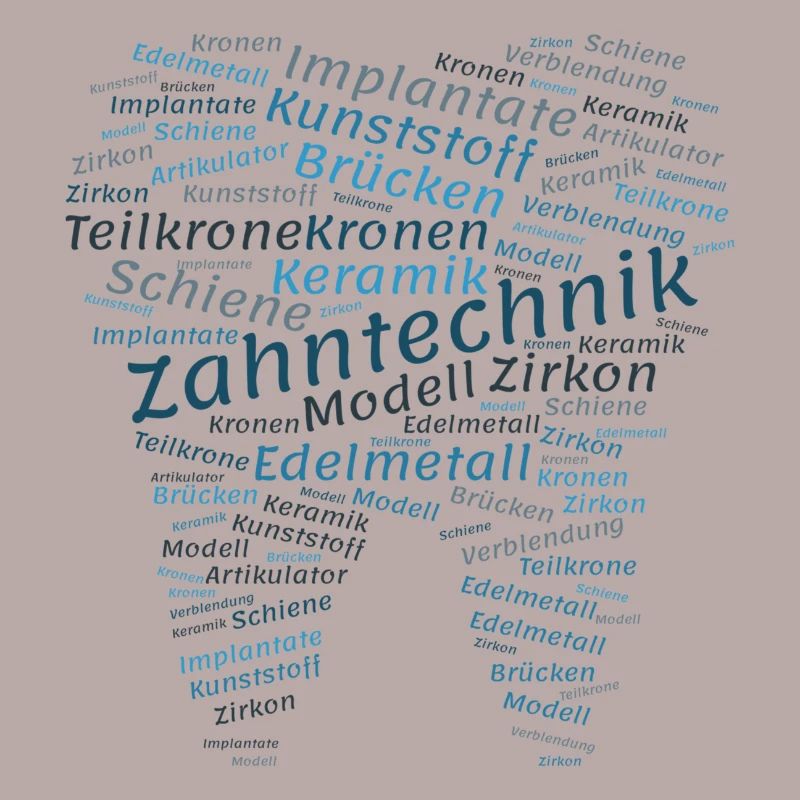 Technologie dentaire Wordcloud blue