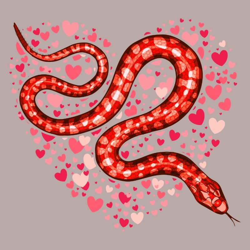 Valentinstag Schlange Ich stehle Herzen Python Lover
