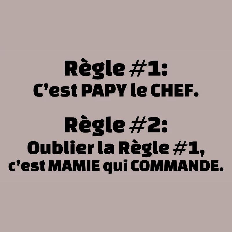 Regel 1 Es ist Opa der Chef Regel 2 Vergiss Regel 1