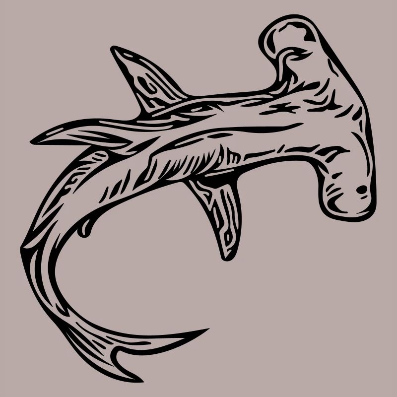 Vintage Retro Hammerhead Shark Vector