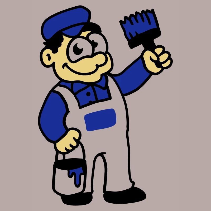 Painter with brush and paint
