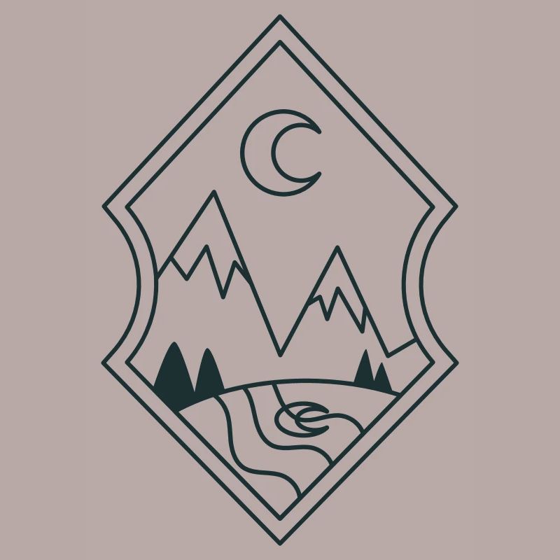 MONTAGNES BOHO au clair de lune et reflet de la lune