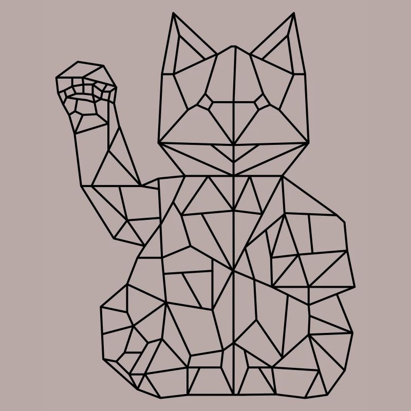 Chat de fortune Maneki-neko Polygone