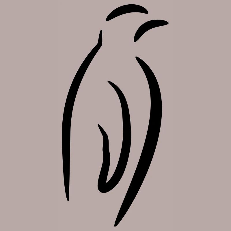 Emperor penguin drawing (line drawing penguin)