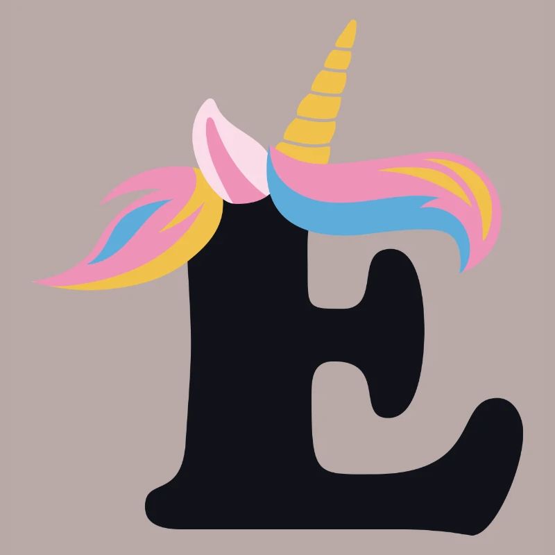 Einhorn-Buchstabe Regenbogenstyle "E" | be unique