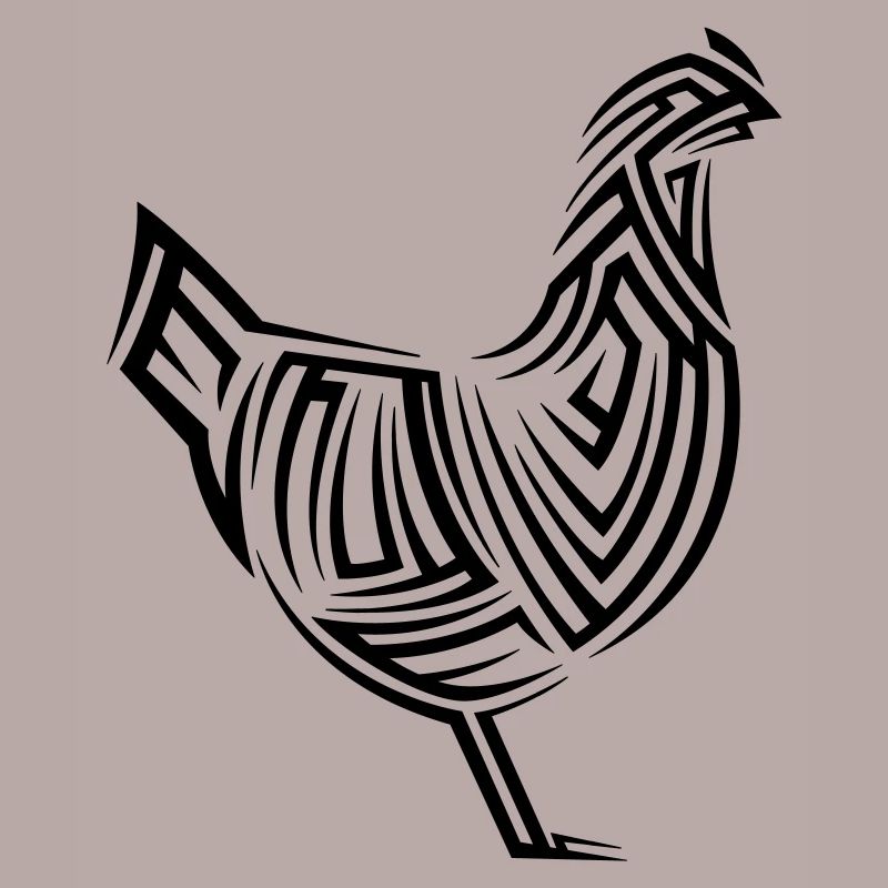 Chicken Tribal Tattoo
