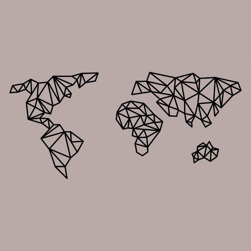 World Map Geometric Line