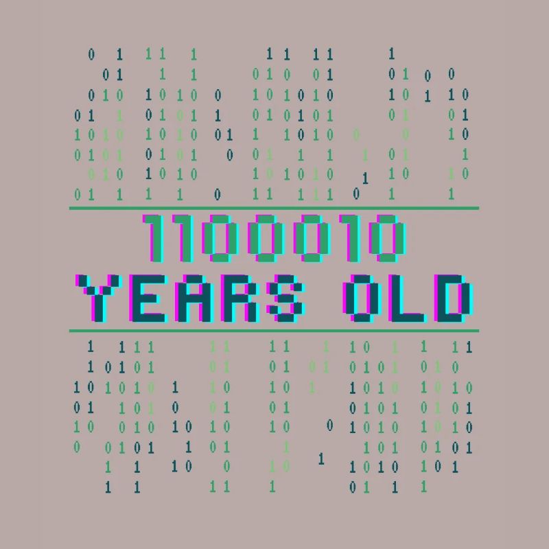 98th Birthday 98 Years Old Binary Code Coder