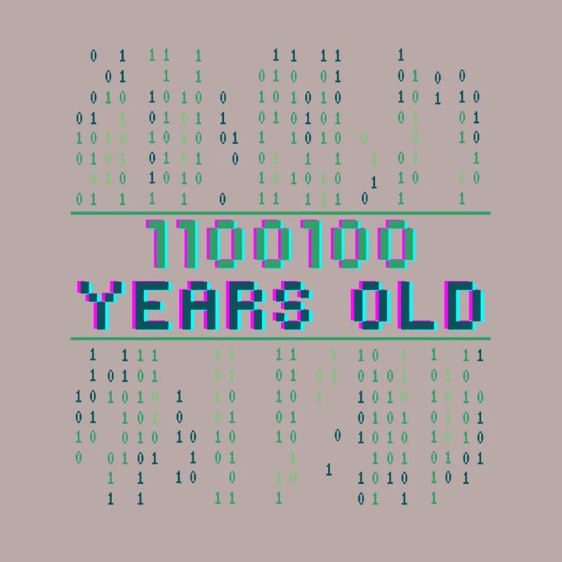 100. Geburtstag 100 Jahre alt Binärcode Coder
