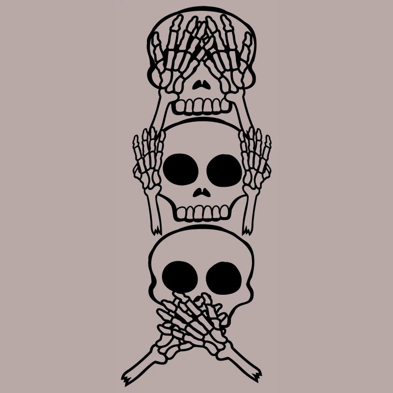 Monkey Proverb 3 Skull